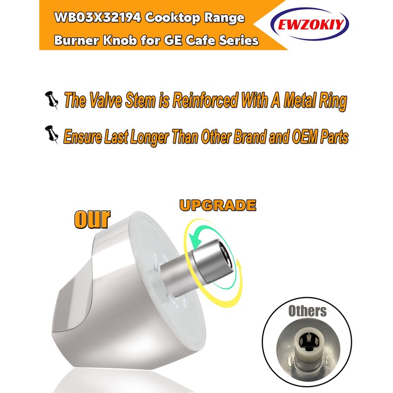 WB03X32194 WB03T10329 Cooktop Burner Knob Compatible GE Cafe Series Gas