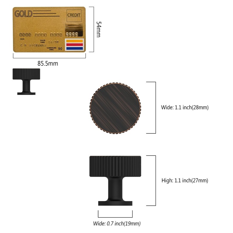 Amerdeco 10 Pack Oil Rubbed Bronze Cabinet Knobs Single Hole
