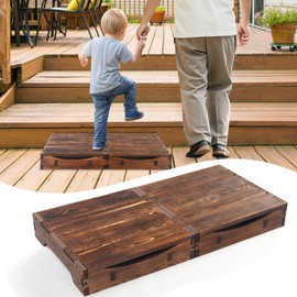 Triceratops Heavy Duty One Step Stool,Holds up to 500Lbs, Wooden Wood High Riser Step Stool for Adults and Kids, Wooden Mobility Stepping Stools for Handicap, Bed, Bathroom, Garden