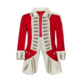 ZIUFVML Men's Napoleon Jacket Costume Army Tailcoat Adult Men Historical Napoleon Red Military Jacket Coat M