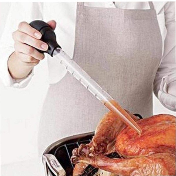 Angoter 30 ML Kitchen Cooking Gadgets Turkey Oil Dropper Chicken Barbecue Food Baster Syringe Clear Tube Pipe