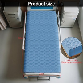Waterproof Hospital Bed Sheet 36”*80”*9” Hospital Grade Incontinence Protection, Soft Breathable Fabric for Elderly, Adults Machine Washable Mattress Cover Protector (2, Blue)