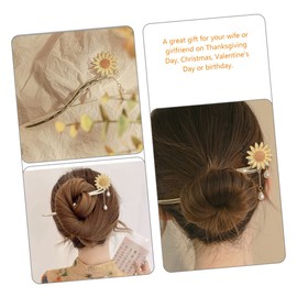 LALAFINA Sunflower Hair Stick with Dangle Tassel Elegant Flower Hair Pin Lightweight and Durable Present for Women Special Occasions