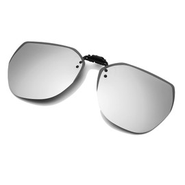 Long Keeper Clip on Sunglasses - Polarised Clip-on Sunglasses fit over Glasses for Women Men, Rimless Flip up Sunglasses for driving fishing outdoor