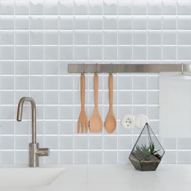 MORCART Peel and Stick Tiles, Waterproof, Heat-Resistant, For Kitchens, Bathrooms, and Toilets, DIY Projects, Decorating Furniture or Items, 3D Tile Sheets, Wallpaper Stickers for Easy Remodeling (9.8
