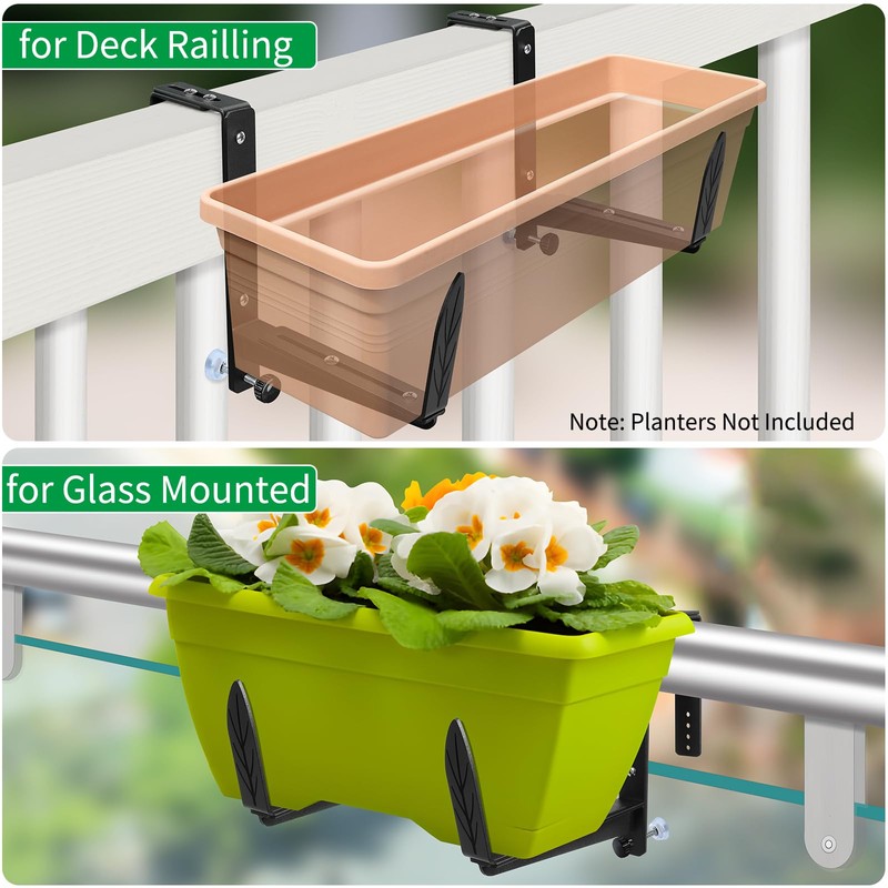 Window Box Brackets, Adjustable Planter Box Brackets, Heavy Duty Iron