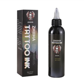 Premium Black Tattoo Ink- 120ml 4oz with Black Ink,Professional Outline Shading Lining Black Ink Supply