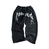 SOLY HUX Men's Graphic Baggy Sweatpants Y2k Vintage Gothic Drawstring