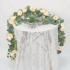 TOCHGREEN 2 Pack 12Ft Artificial Eucalyptus Flower Garland with Champagne