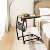 SRIWATANA Side Table, C Shaped End Table with Storage Pocket