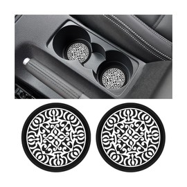 JNNJ 4 Pieces Universal Cup Holder Insert Mats, PVC Cup Mat for Car Cup Holder, High Temperature Resistance Non-slip Car Cups Holders, Accessories Auto Totem Cups Pads for Car Interior(White)