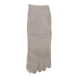 奈良県靴下工業協同組合 Fresh Cotton Socks, Toe Socks, 100% Cotton Where it Touches Your Skin, 22-24cm, Made in Japan (BEIGE)