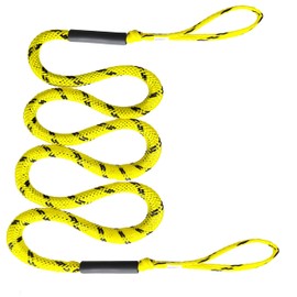 Bungee Dock Line with Loops – Lightweight Elastic Mooring Rope for Quick Docking (1, Yellow & Black, 7 Feet)