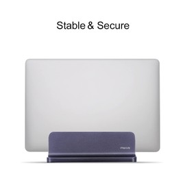 MOSISO Vertical Laptop Stand, Adjustable Aluminum Alloy Desk Holder Space-Saving Stand Compatible with MacBook Air/Pro/Laptop/Notebook/Computer/Tablet, Space Gray