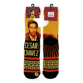 ooohyeah Women’s Novelty Funny Crew Socks, Public Figures Cotton Dress Socks Gift - Cesar Chavez