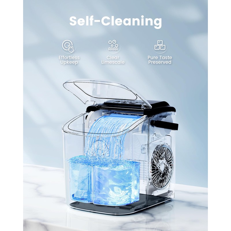 CyberChill Countertop Ice Maker, Portable Ice Machine with Handle, 6