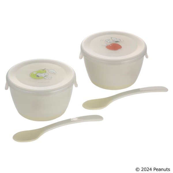 Richell Peanuts Collection Baby Food Divided Cup Set (Includes Lid