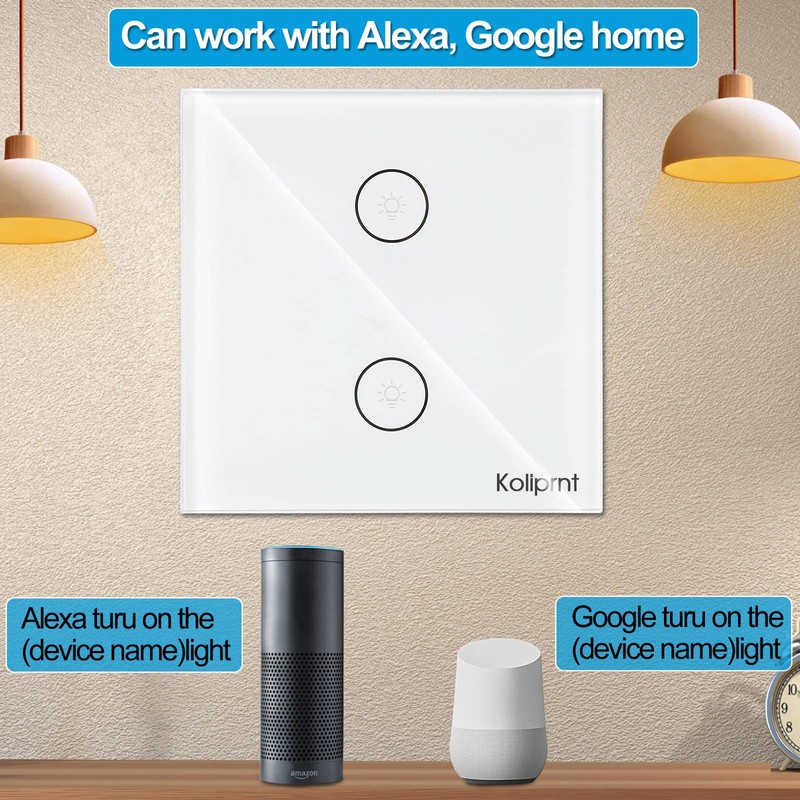 HEUXGIR Smart Light Switch, 2.4GHz WiFi Touch Light Switch, with