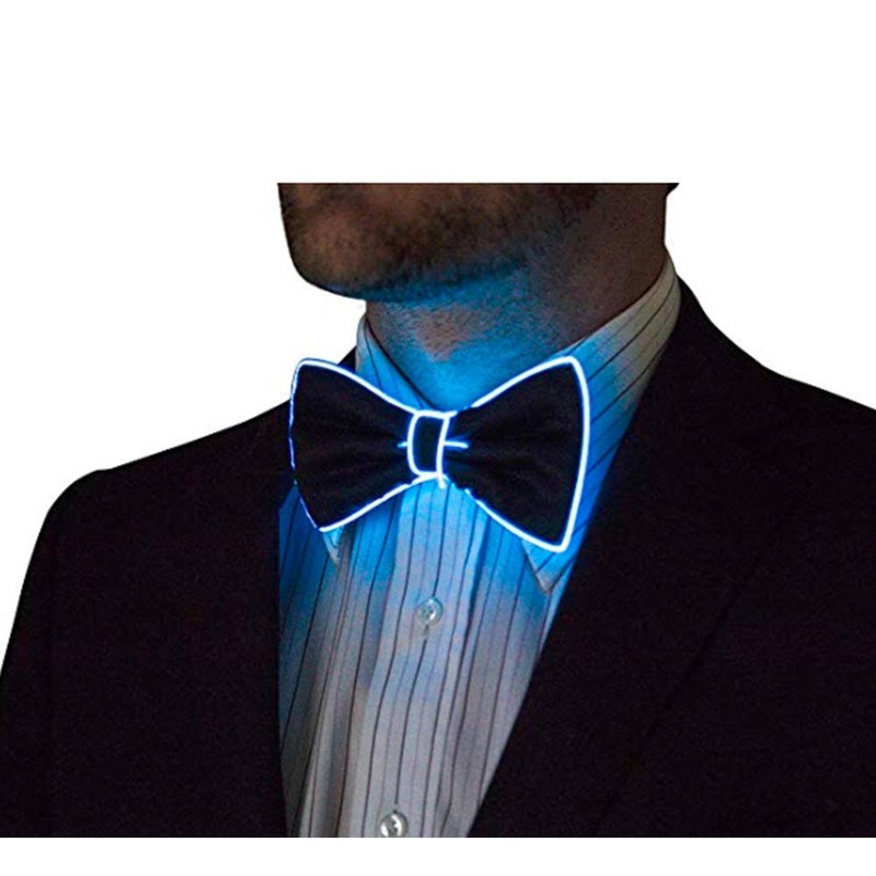 Pajarita LED con luz LED, pajarita luminosa LED, alambre EL,