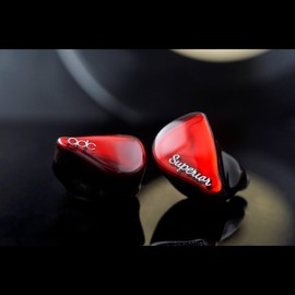 QDC-SUPERIOR-RD Vermilion Red 0.4 inch (10 mm) Single Full Range Dynamic Driver Earbuds with Coaxial Dual Magnetic Circuits & Dual Cavity Structure, Uses IEM2pin Connectors, High Resolution, Listening, Monitor, Live, Gaming