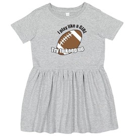 inktastic Football - Like a Girl Toddler Dress 2T Heather Grey 23e08