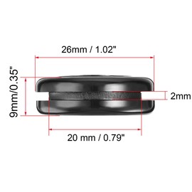 TA-VIGOR 4Pcs Round Rubber Grommets, 20mm Double-Sided Rubber Hole Plug Electrical Wire Gaskets, Black Rubber Hole Synthetic Rubber Plug for Wire, Cable and Plugs Protection