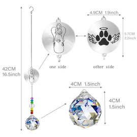 Dog Memorial Gifts for Loss of Dog, Pet Sympathy Gifts Crystal Window Angel Suncatcher,Bereavement Memorial SunCatcher,Dog Remembrance Gift,Pet Passing Away Loss Gifts (B)