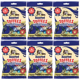 Walkers' Nonsuch Assorted English Toffees & Chocolate Éclairs – British Candy Mix with English Creamy Toffee, Milk & Dark Chocolate Covered, Banana Split & Eclairs – 5.29 Oz (Pack of 6)