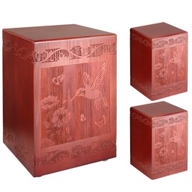 Wooden Cremation Urn for Human, Wood Handmade Engraved Decorative Box, Funeral Urns for Adult Male Female Burial or Memorial Keepsake, Urns for Ashes Men Women