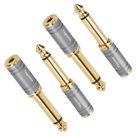 Togconn 1/4 Inch to 1/8 Inch Adapter 4 Pack, 6.35mm Quarter Inch TS Mono Male to 3.5mm Female Jack Plug Gold-Plated Pure Copper Audio Converter Connector Premium Quality Series