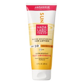 Hada Labo Tokyo Sun Lotion Body SPF 50 UVA UVB Hyaluronic Acid, Panthenol, Water Resistant