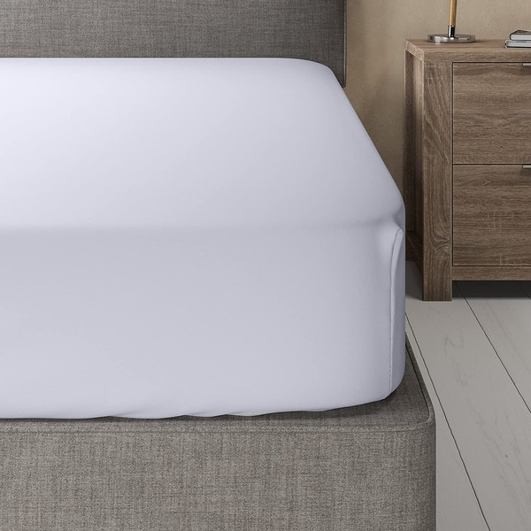 Viscose from Bamboo-Cotton Blended Fitted Sheet Only (King, Solid White)