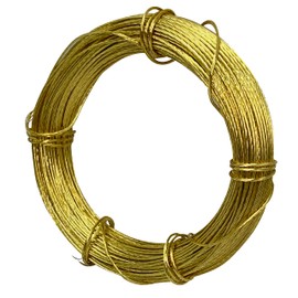 ECKJ Picture Hanging Brass Wire Bare Copper Wire 100-feet 7 Strands of Solid Copper Wire Braided Gold 30.5m
