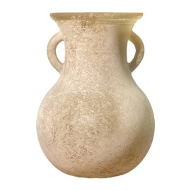 ZHIPINHUI 7.9" H Brown Antique Vase, Glass Double Eared Vase,Roman Art Style of The Early Middle Ages Vase,Unique Ancient Marble Texture Art Glass Vase