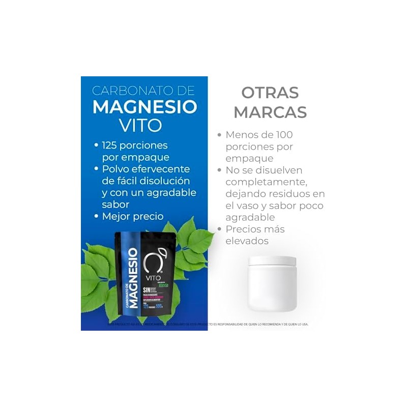 VITO - Magnesio Efervescente Fresa-Arándano - 500 g - 120