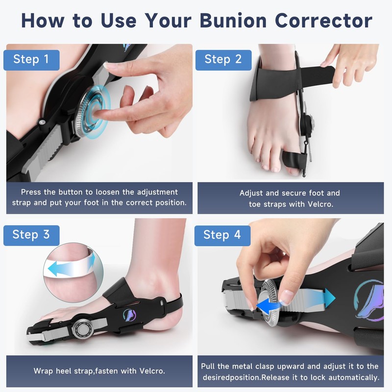 HUQKIYA Bunion Corrector for Women & Men, Orthopedic Bunion Splint