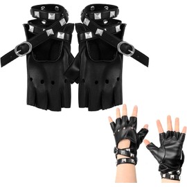 Guantes Punk de Medio Dedo con Remaches – Healeved Y260O03V06YI2