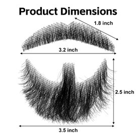 YKYUASD Fake Beard Goat Beard Goatee Realistic Mustache Facial Hair Hand Tied Invisible for Halloween Dressing Cosplay Makeup Party (Black)