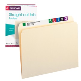 Smead File Folder, Straight-Cut Tab, Letter Size, Manila, 100 Per Box (10300)
