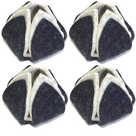 my.d - DerMöbelschuhfürflüstermöbel - Felt Gliders Furniture Gliders Chair Leg Protectors Furniture Shoe Series Homeline 4 Pieces (Anthracite/Mottled Grey)