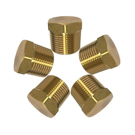 Generic Brass Pipe Fittings,3/8" Male NPT Hex Head Plug(Pack of 5).