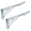 Sumnacon Sturdy Folding Shelf Brackets - Heavy Duty White Metal