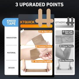 Ktquick Cinta Kinesiológica Precortada Zona Lumbar Unidades Algodón Impermeable Transpirable Látex Elástica Mejorada Soporte Muscular Beige