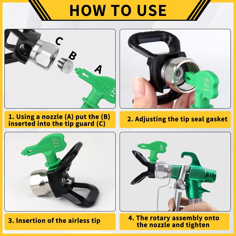 15 Pcs Sprayer Tips Set,7 Pcs High Pressure Reversible Spray