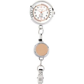Fieldwork GY090-4 Pocket Watch Nurse Watch Women Kids Analog Luminous Dial Reel Brown Key Holder Accessories Fashion Bag Backpack Bag Animal Reel