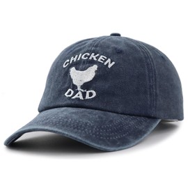 Chicken Dad Hat, Funny Farm Rooster Decor Baseball Cap, Chicken Lover Gifts for Men, Fathers Thanksgiving Christmas Birthday Gifts for Papa Husband Navy