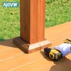 AJOVW 4Pcs (5.5" Post/8.7" Base) 6x6 Walnut Aluminum Post Base