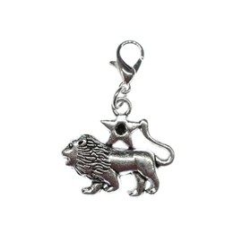 Miniblings Lion Charm Star Sign Horoscope – Handmade Fashion Jewellery I Silver-Plated Pendant Charm Bracelet – Pendant for Bracelet