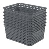Julyeen 6-Pack Plastic Woven Storage Baskets, Shelf Organizing Basket for