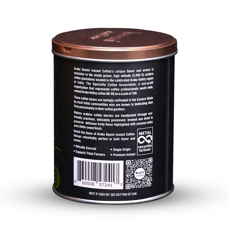 Boomi Premium Single Origin Instant Coffee Powder | Medium Roast,